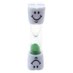 3 Minutes Smiling Face The Hourglass for Kids Toothbrush Timer Sand Clock, green sand